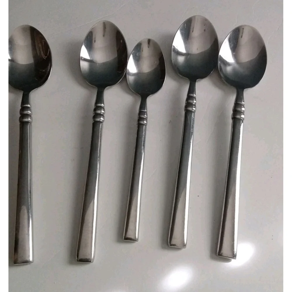Set of 5 Stainless Steel Spoons,‎ Silverware Flatware Kitchen Utensils